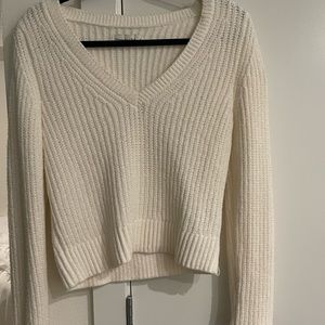 Abercrombie Cream V-neck Sweater